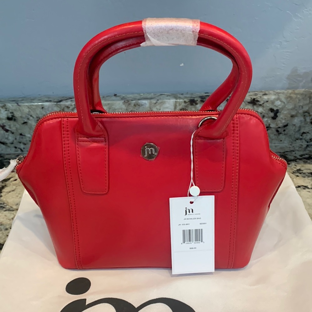 Jessica Moore Berry Red Bowler Bag